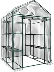 Home-Complete Walk-in Greenhouse- Indoor Outdoor with 8 Sturdy Shelves-Grow Plants, Seedlings, Herbs, or Flowers in Any Season-Gardening Rack