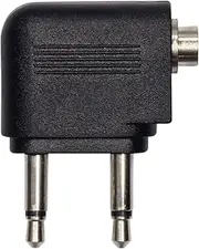 Moki International Acc CA2P Airline Headphone Adaptor,Black