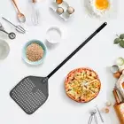 Hakka 12"x14" Perforated Pizza Peel Aluminum Pizza Turning Peel with Long Handle