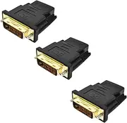 Leloco Bi-Directional DVI to HDMI Adapter 3 Pieces HDMI Female to DVI (24+1) Male Adapter for Computer, Projector, Monitor, PC etc