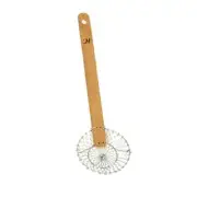 Thunder Group 10" Diameter Round Coarse Mesh Wire Bamboo Handle Skimmer