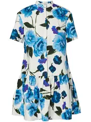 [Erdem] Short Sleeve Button Down Mini Dress