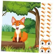 Pin The Tail on The Party Game with 30 Tails for Forest Farm Birthday Fox
