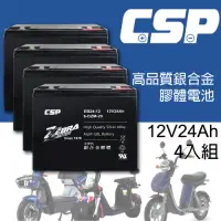 在飛比找Yahoo奇摩購物中心優惠-【CSP】EB24-12(4顆/箱)銀合金膠體電池12V24