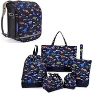 NU101600 Kindergarten Entrance School Entrance 6-Piece Set, Lesson Bag, Shoe Case, Drawstring Bag, Gymnastics Clothes Bag, Lunch Bag, Cup Bag, Small Storage, School Bag Cover,