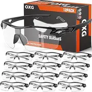 [OXG] 12 Pack Safety Glasses for Men Women, ANSI Z87.1 Safety Goggles Impact Resistant Protective Eyewear for Work, Outdoor