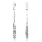 MYJS Alicia Drop Earrings w Swarovski Crystal WG Plated Dangle Hang Wedding