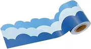 Happyyami 1 Roll Cloud Border Sticker Trim for Classroom School Office Whiteboard Chalkboard Decorative Sky Border Strips