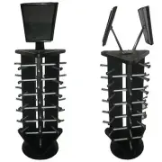 BLACK WOODEN TRIANGLE SUNGLASS DISPLAY SPINNING RACK counter wood 18 pair new
