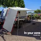Caravan Privacy Screens 1.95 x 2.2M Roll Out Awning Sun Shade End Wall Side Grey