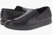 KENNETH COLE Men's Double or Nothing Black Leather Slip-on Sneakers SIZE 8 $145
