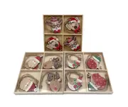 bulk 96 Xmas Animal Deco In Display Box Decoration 13x13cm