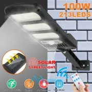 Waterproof Solar 213 LED Street Light PIR Motion Sensor Wall Lamp 10000LM+Remote