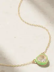 [Alison Lou] Alison Lou - Heart 14-karat Gold, Topaz And Enamel Necklace - One size One size Gold