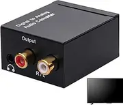 Digital to Analog Audio Converter, Digital Coaxial Fiber Optic Analog Output Converter, 3.5mm Jack, Optical Coaxial Digital Audio for Home Cinema