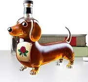 Générique Whiskey Bottles, Dachshund Shaped Alcohol Bottles, Decorative Animal Statue, Transparent Wine Decanter Container for Birthday Gift, Housewarming Display, 6.69x6.5x2.76 Inches