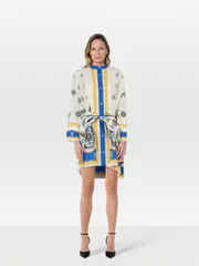 Floral Print Waist Tie Mini Dress
