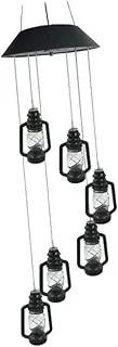 Kisangel Led Wind Bell Hanging Garden Lights Lantern Wind Chime Bottle Chimes Outdoor Lights Solar Powered Kerosene Solar Garden Decor Outdoor Christmas Decor Decoration Black