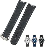 [AEHON] 20mm Curved End Rubber Watchband Fit for Omega Seamaster 300 AT150 Aqua Terra 8900 Speedmaster Silicone Watch Strap Tools