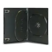 10 Standard 14mm Triple Multi 3 Disc CD DVD Disc Black Movie Storage Box Case
