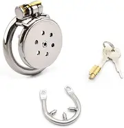 ZJPOJPH Stainless steel chastity cage with metal penis plug penis cage and spiked snap ring bondage chastity device for men couples(Hodenring Ø50mm (L))
