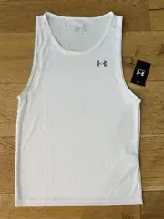 NWT Men’s Size Small Under Armour White Velocity Tank Top Shirt 1383408-100 $25
