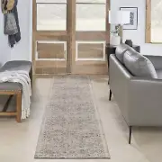 Nourison Nyle Bohemian Ivory Taupe 2'3" x 10' Area -Rug, Easy -Cleaning, Non ...
