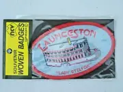 VINTAGE LAUNCESTON LADY STEELFOX EMBROIDERED PATCH SOUVENIR WOVEN CLOTH BADGE