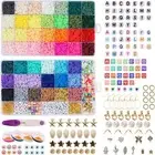 12588Pcs/Set Clay Spacer Polymer Beads for Colorful Jewelry Making Bracelet Kit
