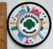USA Girl Scouts OVERSEAS PATCH Badge USAGSO Eiffel Tower Pagoda Statue Liberty