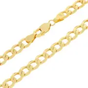 14K Yellow Gold 6.5mm Mens Curb Cuban Italian Link Chain Pendant Necklace 22"