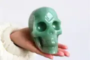 0.9kg Natural Aventurine skull quartz crystal skull carved reiki decor gift