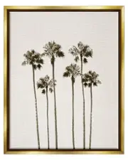 Tall Palm Trees Looming Framed Floater Canvas Wall Art by Natalie Carpentieri