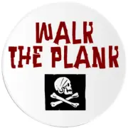 Walk The Plank Pirate - 10 Pack Circle Stickers 3 Inch - Skull Crossbones