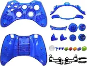 OSTENT Replacement Case Shell & Buttons Kit Compatible for Microsoft Xbox 360 Wireless Controller - Color Blue