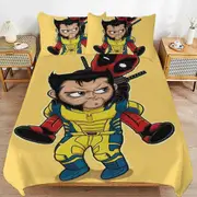 v2597 Bed Sheets Bedding Deadpool Bedding Sets Ultra Soft Skin-Friendly Duvet Cover 3 Piece, Cute Comforter Cover Bed Set for Boys Girls Kids ( 1 Duv