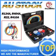 R134A AC Manifold Gauge Sets R410a R22 A/C Refrigeration Air Conditioner w/ Case
