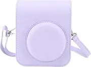 Instant Mini 12 Camera Protective Case for Fujifilm Mini 12 Camera, PU Leather Bag Cover with Adjustable and Removable Shoulder Strap (Iris Purple)