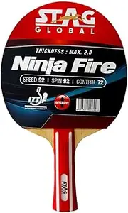 Stag Ninja Fire Table Tennis Racquet(Multi- Colour, 180 Grams, Advanced)