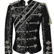 Skeleteen Michael Jackson Sequin Slim Fit Single Breasted Prom Vintage Suit Jacket black L