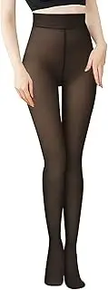 [DTWAWA] Fleece Lined Tights Sheer Women - Fake Translucent Warm Pantyhose Leggings Sheer Thick Tights