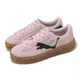 Puma 休閒鞋 Suede Platform Cutout Wns 女鞋 粉 黑 麂皮 大LOGO 微厚底 39723305