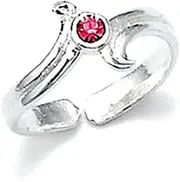 [JewelryWeb] 925 Sterling Silver Pink CZ Simulated Diamond toe ring-toe ring for Women