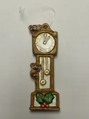 Alberta Mouse Ornament - Grandfather Clock - Hand Painted - Cute!