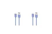 2PK Moki USB-A to MFi Certified Lightning SynCharge Cable 1 Meter Ultra Blue