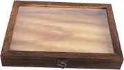 MAGICLULU Retro Specimen Display Box Vintage Collection Case with Transparent Lid Portable Design for Jewelry Dried Flowers Items High Grade