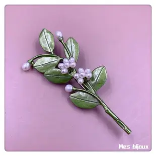 Bijoux歐美小眾復古花卉植物珍珠