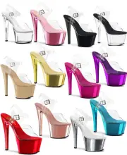 Exotic Pole Dancing Platform 7" Stiletto high Heel Shoes Ankle Strap Sandal