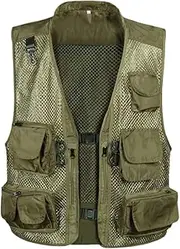 [Generic] Men Quick-Drying Breathable Mesh Vest Photographer Sleeveless Jacket Multi-Pockets Outdoors Hiking Vest
