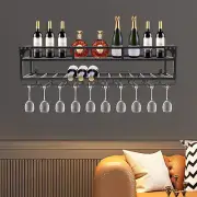 Wall Mounted Wine Rack, Modern Industrial Wine Glass Hanging liquor Bottles Rack